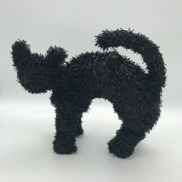 Antique SCARY Black Witches Cat - Cellophane HALLOWEEN Decoration Figural Decor - Picture 3 of 7